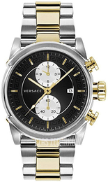 Versace Urban Czarny/Stal w odcieniu złota Ø44 mm VEV400519