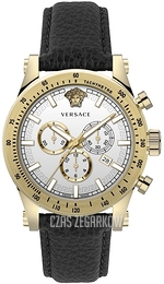 Versace Sporty Chrono Niebieski/Skóra Ø45 mm VEV800319