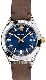 Versace Hellenyium Niebieski/Skóra Ø42 mm VEVK00220