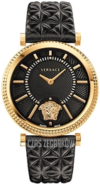 Versace V Helix Czarny/Skóra Ø38 mm VQG040015