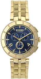 Versus by Versace Logo Gent Chrono Niebieski/Stal w odcieniu złota Ø45 mm S76160017