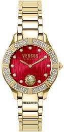 Versus by Versace Canton Road Czerwony/Stal w odcieniu złota Ø36 mm VSP262019