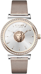 Versus by Versace Brick Lane L Crystal Srebrny/Stal w kolorze różowego złota Ø34 mm VSP646321