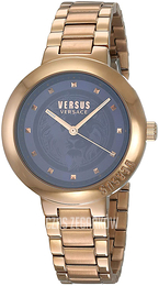 Versus by Versace Batignolles Niebieski/Stal w kolorze różowego złota Ø36 mm VSPLJ0819
