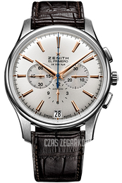 Zenith Captain Srebrny/Skóra Ø42 mm 03.2110.400-01.C498