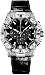 Zenith El Primero Stratos Flyback Czarny/Skóra Ø45.5 mm 45.2063.405-21.C714