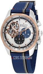 Zenith El Primero Srebrny/Tkanina Ø42 mm 51.2080.4061-69.C802