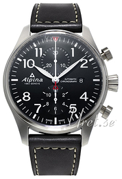 Alpina Startimer Czarny/Skóra Ø40 mm AL-725B4S6