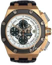 Audemars Piguet Royal Oak Offshore Rubens Barrichello Chronograph Biały/Skóra Ø44 mm 26078RO.OO.D002CR.01