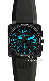 Bell & Ross Instrument Czarny/Guma 46x46 mm BR0194BLUECHR