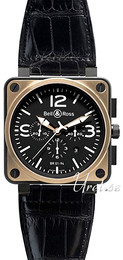 Bell & Ross Instrument Czarny/Skóra 46x46 mm BR0194PINK