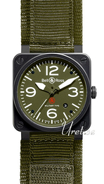 Bell & Ross Instrument Zielony/Tkanina 42x42 mm BR0392MILITARY