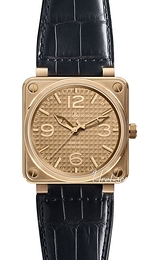 Bell & Ross Aviation Żółte złoto/Guma 46x46 mm BR 01-92 Gold Ingot