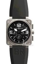 Bell & Ross Aviation Czarny/Guma 46x46 mm BR 01-94 Titanium