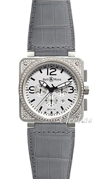 Bell & Ross Instrument Biały/Skóra 46x46 mm BR0194TOPDIAWHT