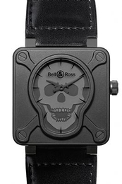 Bell & Ross Instrument Czarny/Skóra 46x46 mm BR01AIRBORNE