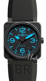 Bell & Ross Instrument Czarny/Guma 42x42 mm BR0392BLU