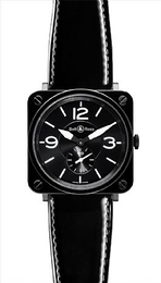 Bell & Ross Instrument Czarny/Skóra 39x38 mm BRS-BL-CERAMIC