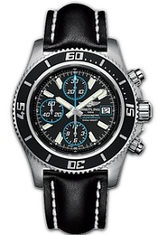Breitling Superocean II Chronograph Czarny/Skóra Ø44 mm A13341-071