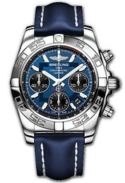 Breitling Chronomat 41 Niebieski/Skóra Ø41 mm AB0140-821