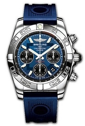 Breitling Chronomat 41 Niebieski/Guma Ø41 mm AB0140-8218