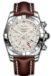 Breitling Chronomat GMT Biały/Skóra Ø47 mm AB0410-041