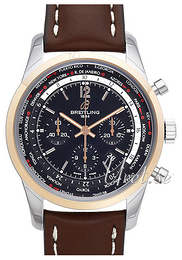 Breitling Transocean Unitime Pilot Czarny/Skóra Ø46 mm UB0510U4-BC26-443X-A20BA.1