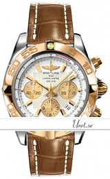 Breitling Chronomat 44 Biały/Skóra Ø43.5 mm CB0110-1212 Brown Croco