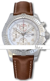 Breitling Avenger Super Avenger Biały/Skóra Ø48 mm A13370-351 Brown Calf