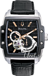 Bulova Mechanical Czarny/Skóra 98A118