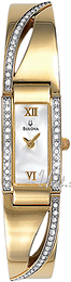 Bulova Crystal Biały/Stal w odcieniu złota 98V28