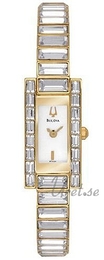 Bulova Crystal Dam Biały/Stal w odcieniu złota Ø14 mm 97V24