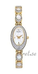 Bulova Crystal Dam Biały/Stal w odcieniu złota Ø17 mm 98L004