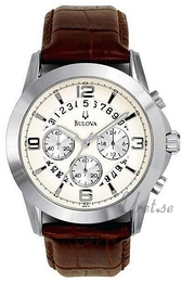 Bulova Straps Herr Biały/Skóra Ø44 mm 96G74