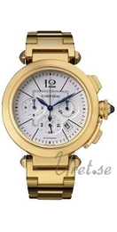 Cartier Pasha Srebrny/18 karatowe żółte złoto Ø42 mm W30201H9