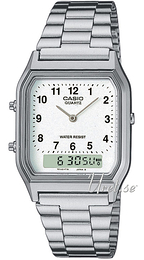 Casio Collection Biały/Stal 38.8x27.8 mm AQ-230A-7BMQYES