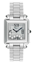 Chopard Happy Sport Biały/Stal 27x27 mm 27/8349-3006