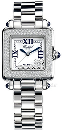 Chopard Happy Sport Biały/18 karatowe białe złoto 27x27 mm 27/8358-2004