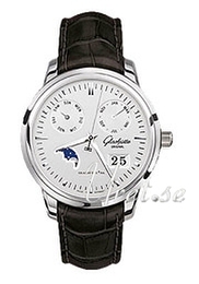 Glashütte Original Senator Vollkalender Srebrny/Skóra Ø40.1 mm 100-06-13-02-04