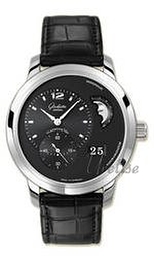 Glashütte Original Pano PanoMaticLunar Czarny/Skóra Ø39.4 mm 90-02-33-14-05