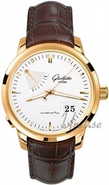 Glashütte Original Senator Auf Und Ab Srebrny/Skóra Ø40.1 mm 100-01-11-01-04