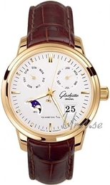 Glashütte Original Senator Vollkalender Srebrny/Skóra Ø40.1 mm 100-06-11-01-04