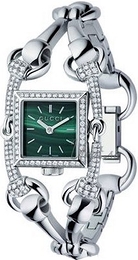Gucci Signoria Zielony/18 karatowe białe złoto 20x20 mm YA116510