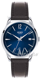 Henry London Knightsbridge Niebieski/Skóra Ø39 mm HL39-S-0031