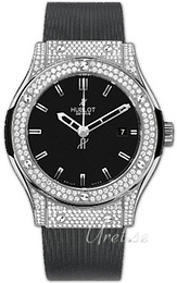 Hublot Classic Fusion Diamonds Czarny/Guma Ø45 mm 511.ZX.1170.RX.1704