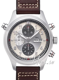 IWC Pilots Spitfire Double Chronograph Srebrny/Skóra Ø44 mm IW371806