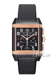 Jaeger LeCoultre Reverso Squadra Chronograph GMT Palermo Open Czarny/Tkanina 50.5x34.9 mm 7012471