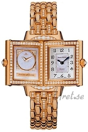 Jaeger LeCoultre Reverso Duetto Biały/18 karatowe różowe złoto 33x21 mm 2662213
