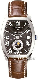 Longines Evidenza Czarny/Skóra 39x33 mm L2.671.4.58.9