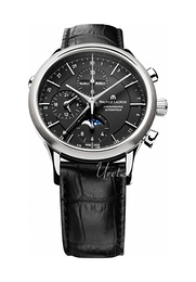 Maurice Lacroix Les Classiques Chronographe Phases De Lune Czarny/Skóra Ø41 mm LC6078-SS001-33E